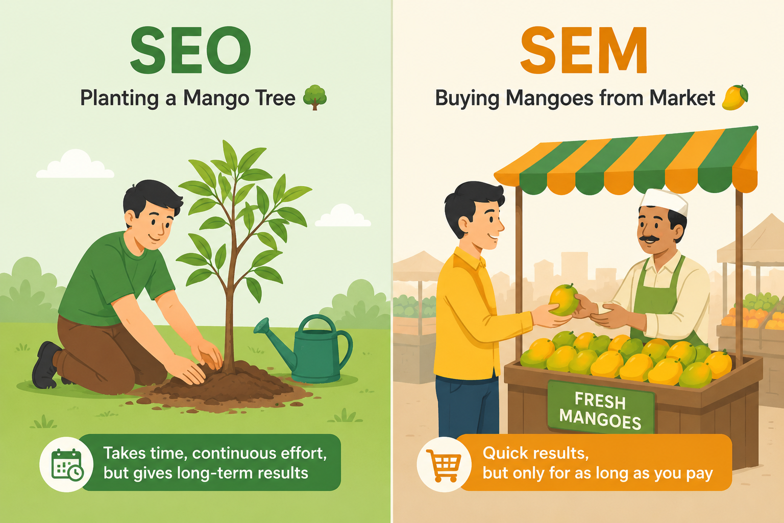 SEO vs SEM comparison